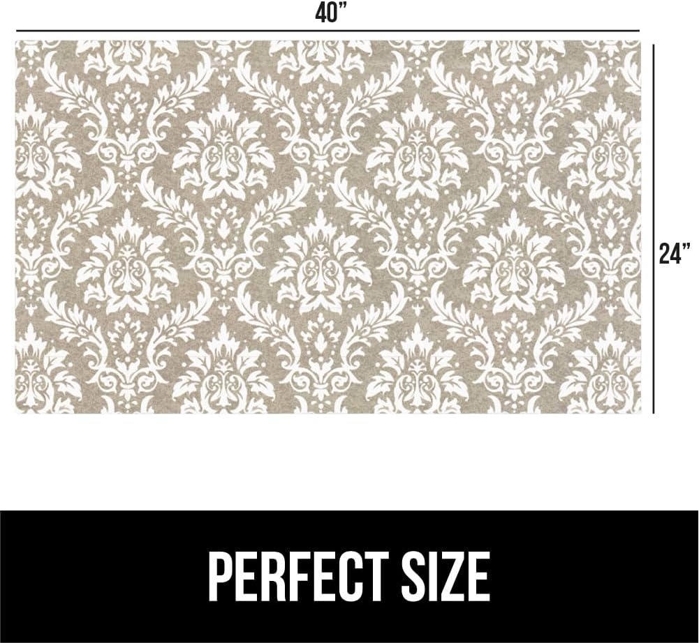 image:imageGORILLA GRIP LeakGuard NonAdhesive Under Sink Mat for Kitchen Cabinet Waterproof Quick Dry Shelf Liner Durable Absorbent Felt Mats for Bathroom Sinks Cabinets Dresser Easy to Trim 24x30 CharcoalDamask TaupeCream