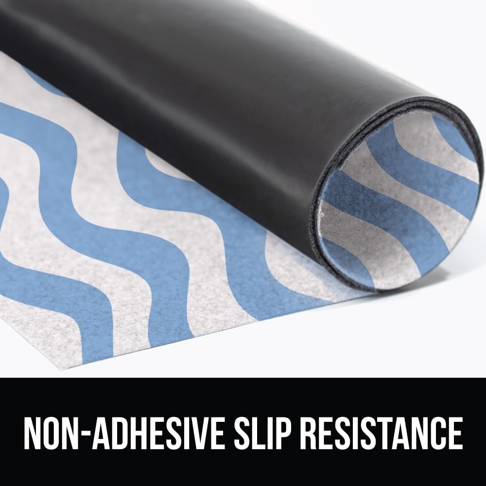 image:imageGORILLA GRIP LeakGuard NonAdhesive Under Sink Mat for Kitchen Cabinet Waterproof Quick Dry Shelf Liner Durable Absorbent Felt Mats for Bathroom Sinks Cabinets Dresser Easy to Trim 24x30 CharcoalWaves Sky BlueWhite