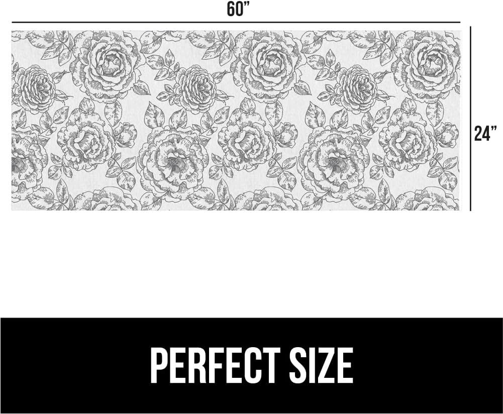 image:imageGORILLA GRIP LeakGuard NonAdhesive Under Sink Mat for Kitchen Cabinet Waterproof Quick Dry Shelf Liner Durable Absorbent Felt Mats for Bathroom Sinks Cabinets Dresser Easy to Trim 24x30 CharcoalFloral Gray