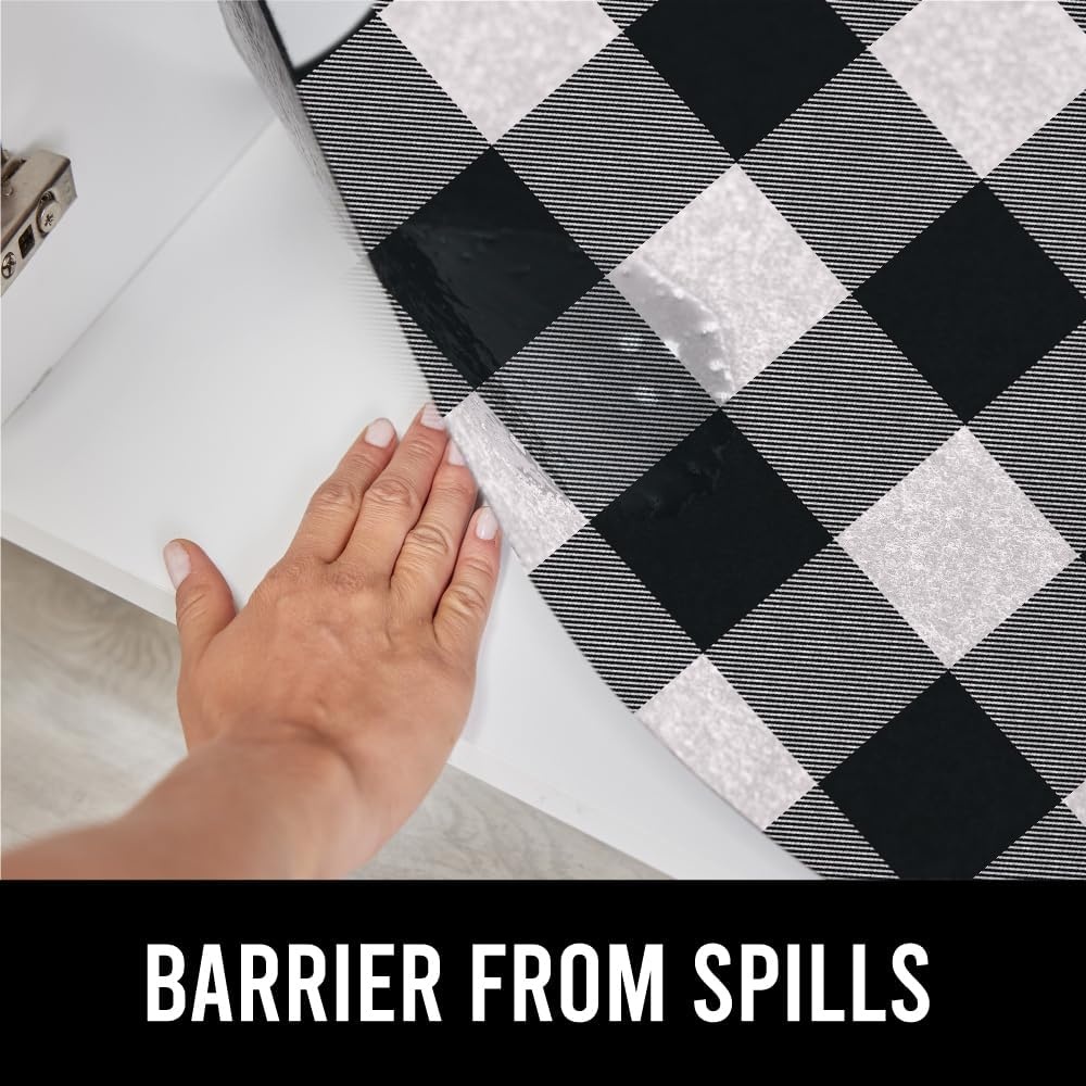 image:imageGORILLA GRIP LeakGuard NonAdhesive Under Sink Mat for Kitchen Cabinet Waterproof Quick Dry Shelf Liner Durable Absorbent Felt Mats for Bathroom Sinks Cabinets Dresser Easy to Trim 24x30 CharcoalBuffalo Checkered Black White