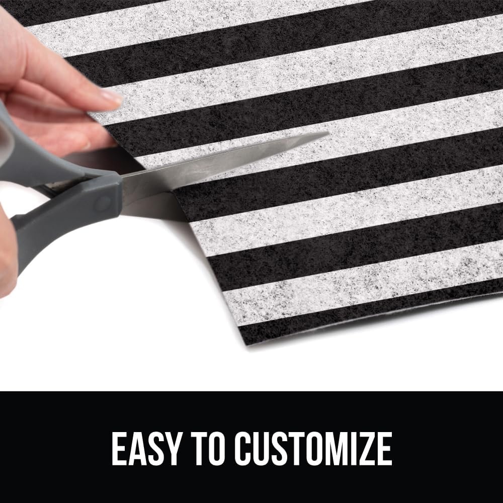 image:imageGORILLA GRIP LeakGuard NonAdhesive Under Sink Mat for Kitchen Cabinet Waterproof Quick Dry Shelf Liner Durable Absorbent Felt Mats for Bathroom Sinks Cabinets Dresser Easy to Trim 24x30 CharcoalStripe BlackWhite