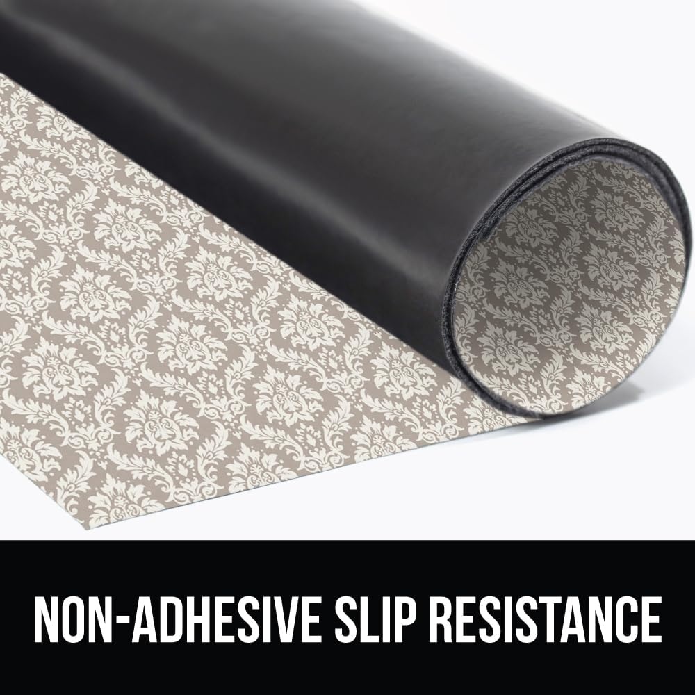 image:imageGORILLA GRIP LeakGuard NonAdhesive Under Sink Mat for Kitchen Cabinet Waterproof Quick Dry Shelf Liner Durable Absorbent Felt Mats for Bathroom Sinks Cabinets Dresser Easy to Trim 24x30 CharcoalDamask TaupeCream