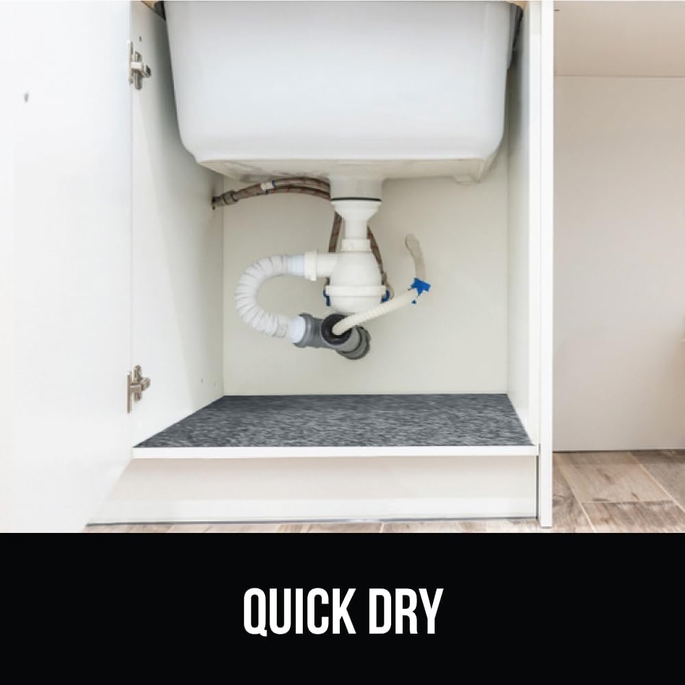 image:imageGORILLA GRIP LeakGuard NonAdhesive Under Sink Mat for Kitchen Cabinet Waterproof Quick Dry Shelf Liner Durable Absorbent Felt Mats for Bathroom Sinks Cabinets Dresser Easy to Trim 24x30 CharcoalCharcoal