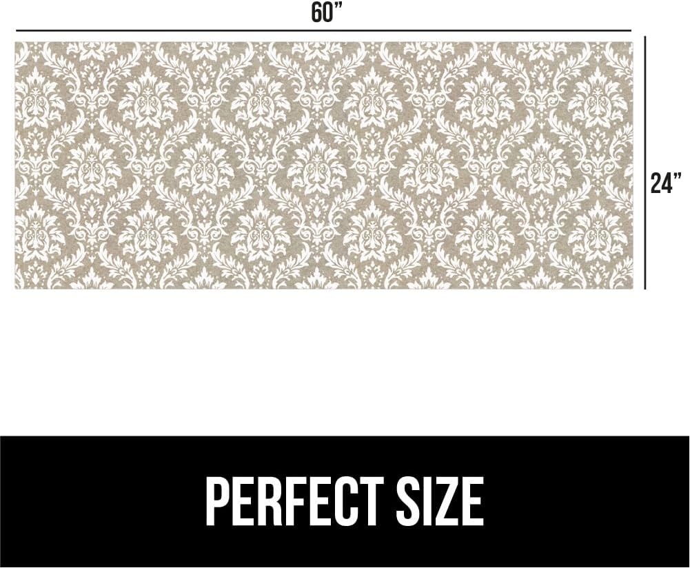 image:imageGORILLA GRIP LeakGuard NonAdhesive Under Sink Mat for Kitchen Cabinet Waterproof Quick Dry Shelf Liner Durable Absorbent Felt Mats for Bathroom Sinks Cabinets Dresser Easy to Trim 24x30 CharcoalDamask TaupeCream