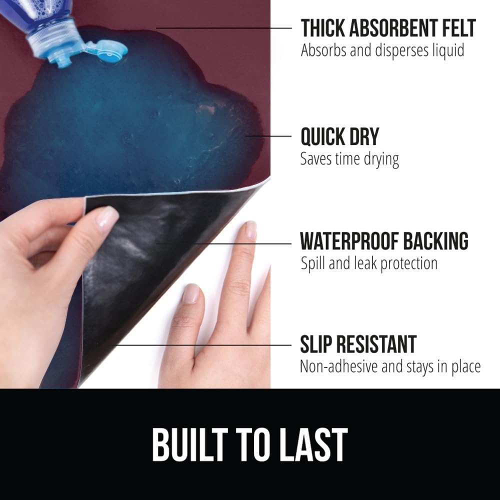 image:imageGORILLA GRIP LeakGuard NonAdhesive Under Sink Mat for Kitchen Cabinet Waterproof Quick Dry Shelf Liner Durable Absorbent Felt Mats for Bathroom Sinks Cabinets Dresser Easy to Trim 24x30 CharcoalWine