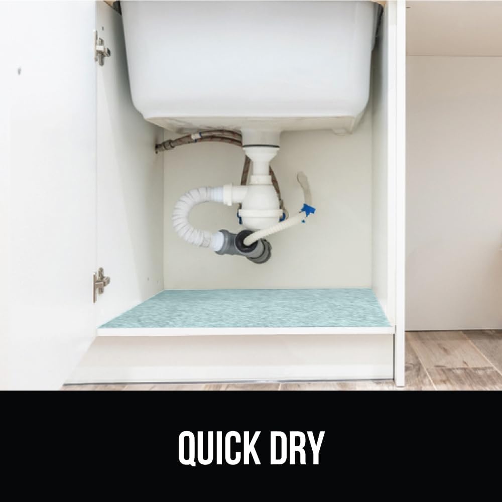 image:imageGORILLA GRIP LeakGuard NonAdhesive Under Sink Mat for Kitchen Cabinet Waterproof Quick Dry Shelf Liner Durable Absorbent Felt Mats for Bathroom Sinks Cabinets Dresser Easy to Trim 24x30 CharcoalSpa Blue