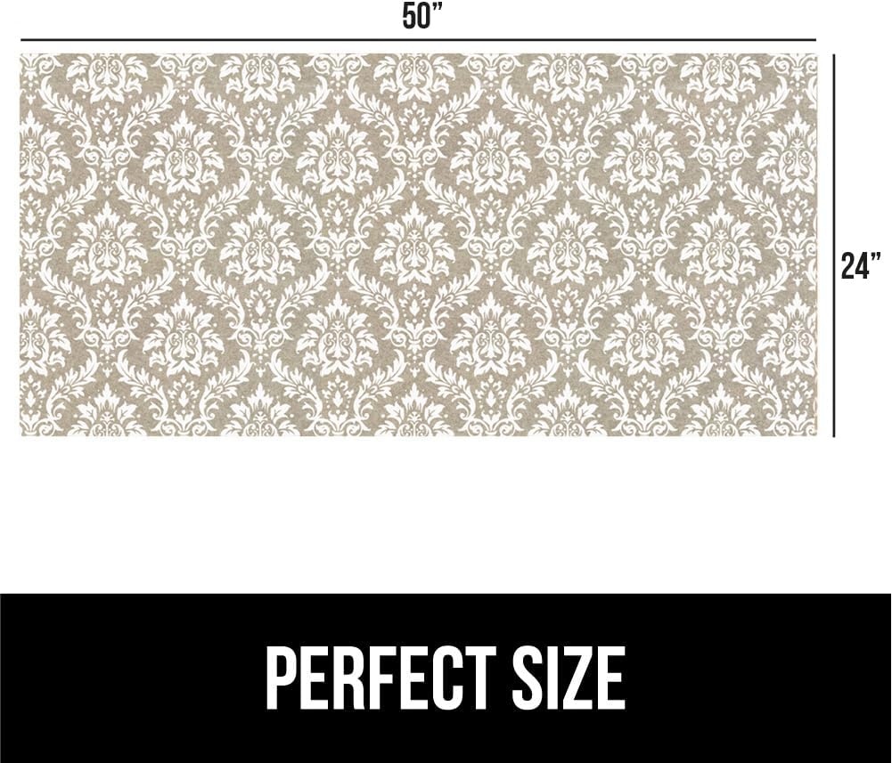 image:imageGORILLA GRIP LeakGuard NonAdhesive Under Sink Mat for Kitchen Cabinet Waterproof Quick Dry Shelf Liner Durable Absorbent Felt Mats for Bathroom Sinks Cabinets Dresser Easy to Trim 24x30 CharcoalDamask TaupeCream
