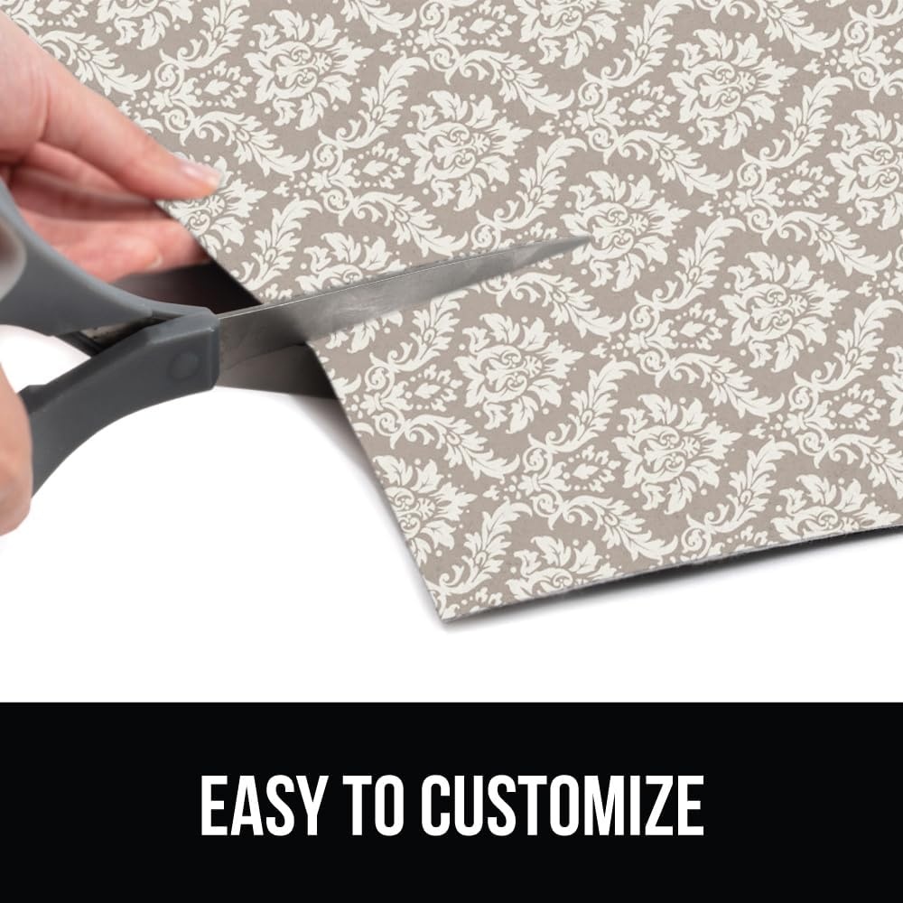 image:imageGORILLA GRIP LeakGuard NonAdhesive Under Sink Mat for Kitchen Cabinet Waterproof Quick Dry Shelf Liner Durable Absorbent Felt Mats for Bathroom Sinks Cabinets Dresser Easy to Trim 24x30 CharcoalDamask TaupeCream