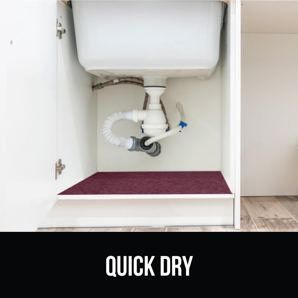 image:imageGORILLA GRIP LeakGuard NonAdhesive Under Sink Mat for Kitchen Cabinet Waterproof Quick Dry Shelf Liner Durable Absorbent Felt Mats for Bathroom Sinks Cabinets Dresser Easy to Trim 24x30 CharcoalWine