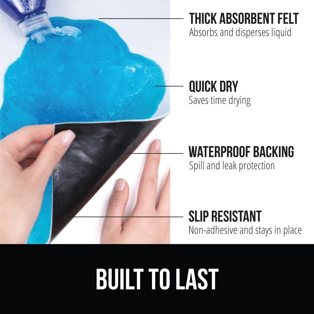 image:imageGORILLA GRIP LeakGuard NonAdhesive Under Sink Mat for Kitchen Cabinet Waterproof Quick Dry Shelf Liner Durable Absorbent Felt Mats for Bathroom Sinks Cabinets Dresser Easy to Trim 24x30 CharcoalWhite