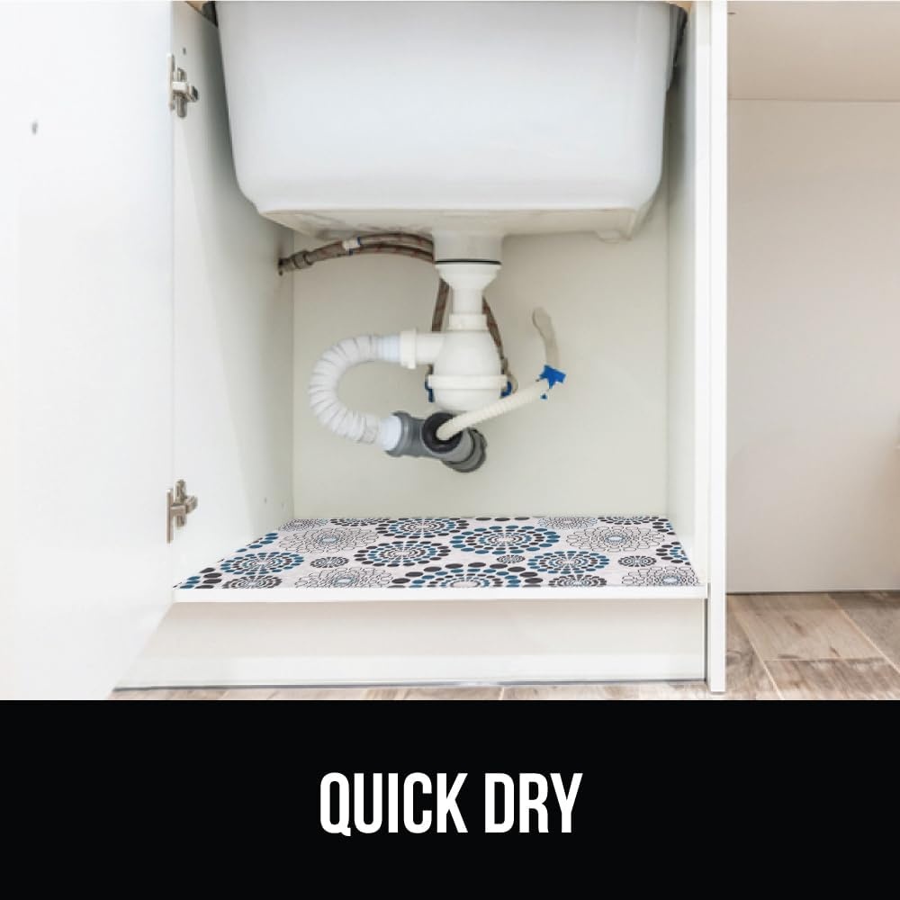 image:imageGORILLA GRIP LeakGuard NonAdhesive Under Sink Mat for Kitchen Cabinet Waterproof Quick Dry Shelf Liner Durable Absorbent Felt Mats for Bathroom Sinks Cabinets Dresser Easy to Trim 24x30 CharcoalSpiral GrayWhiteTurquoise