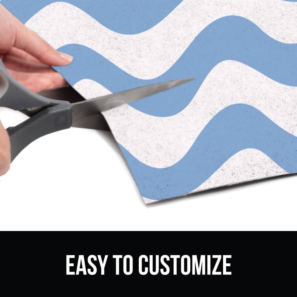 image:imageGORILLA GRIP LeakGuard NonAdhesive Under Sink Mat for Kitchen Cabinet Waterproof Quick Dry Shelf Liner Durable Absorbent Felt Mats for Bathroom Sinks Cabinets Dresser Easy to Trim 24x30 CharcoalWaves Sky BlueWhite