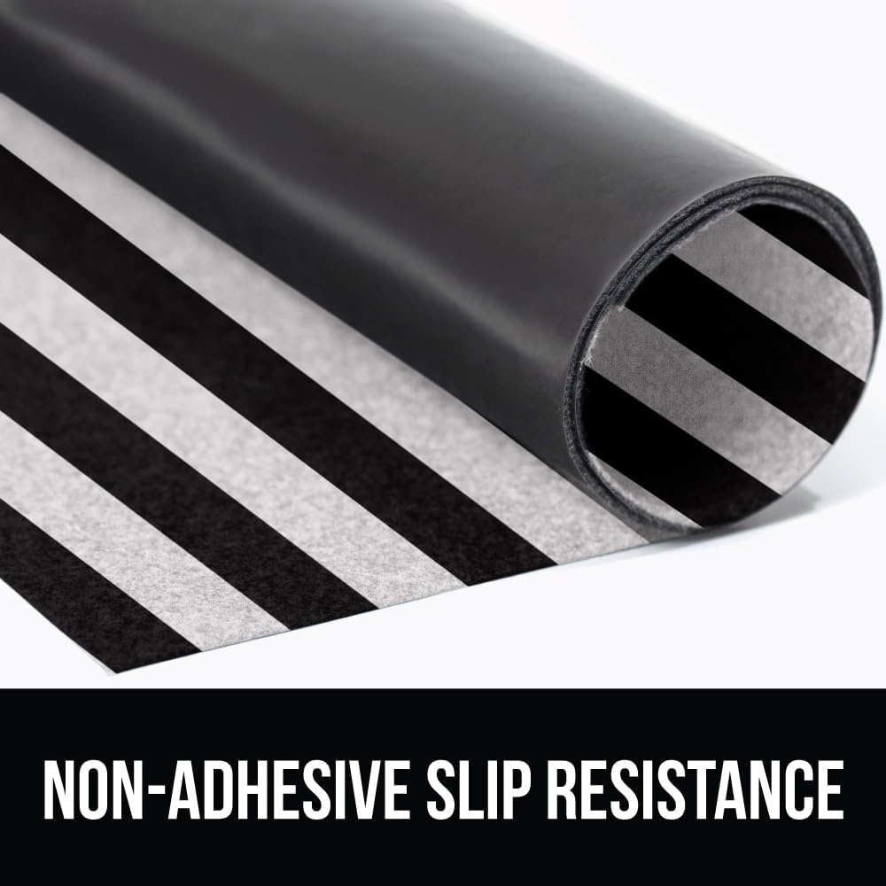 image:imageGORILLA GRIP LeakGuard NonAdhesive Under Sink Mat for Kitchen Cabinet Waterproof Quick Dry Shelf Liner Durable Absorbent Felt Mats for Bathroom Sinks Cabinets Dresser Easy to Trim 24x30 CharcoalStripe BlackWhite