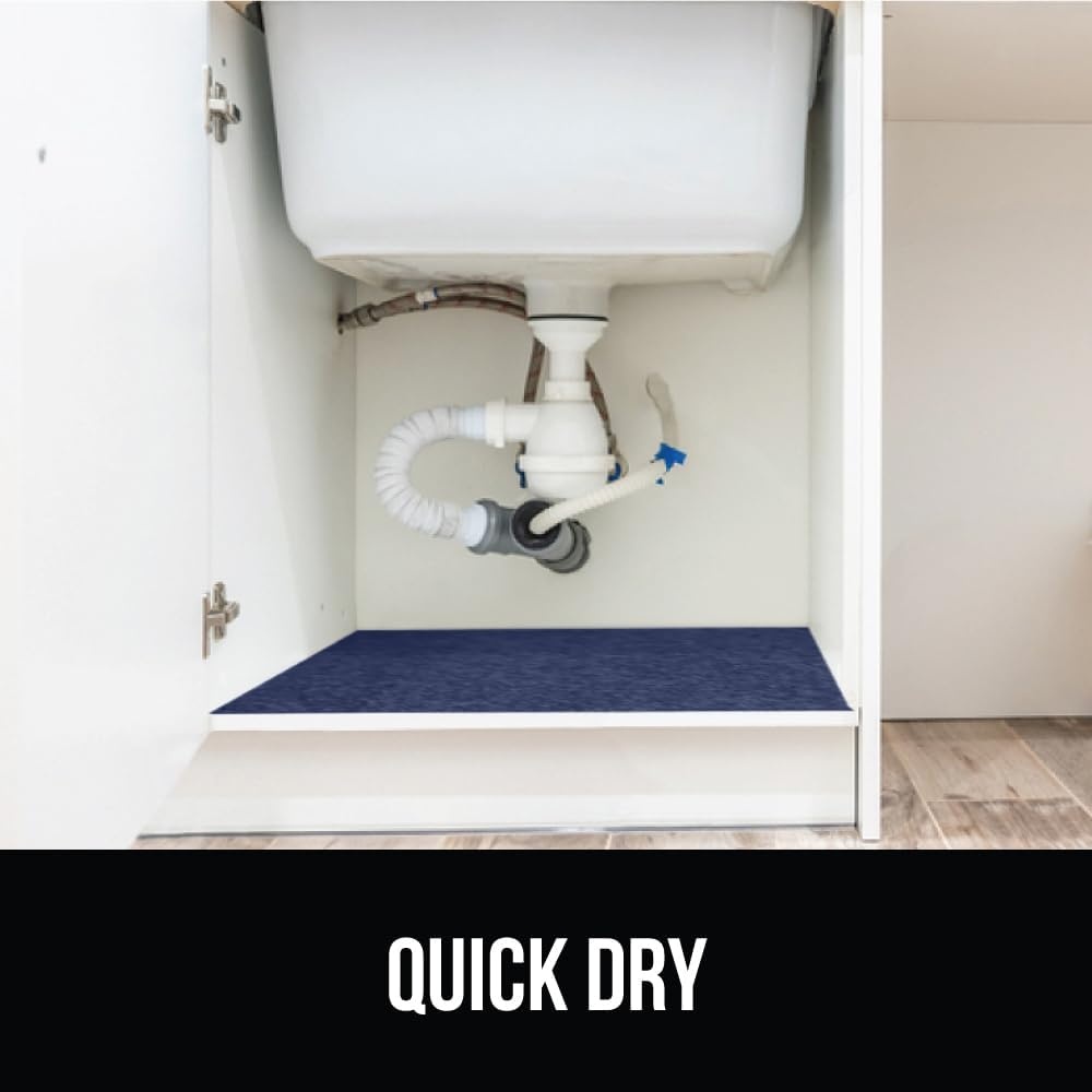image:imageGORILLA GRIP LeakGuard NonAdhesive Under Sink Mat for Kitchen Cabinet Waterproof Quick Dry Shelf Liner Durable Absorbent Felt Mats for Bathroom Sinks Cabinets Dresser Easy to Trim 24x30 CharcoalNavy