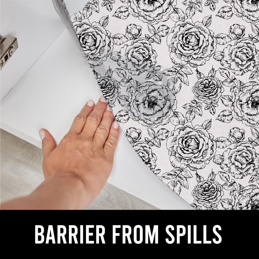 image:imageGORILLA GRIP LeakGuard NonAdhesive Under Sink Mat for Kitchen Cabinet Waterproof Quick Dry Shelf Liner Durable Absorbent Felt Mats for Bathroom Sinks Cabinets Dresser Easy to Trim 24x30 CharcoalFloral Gray