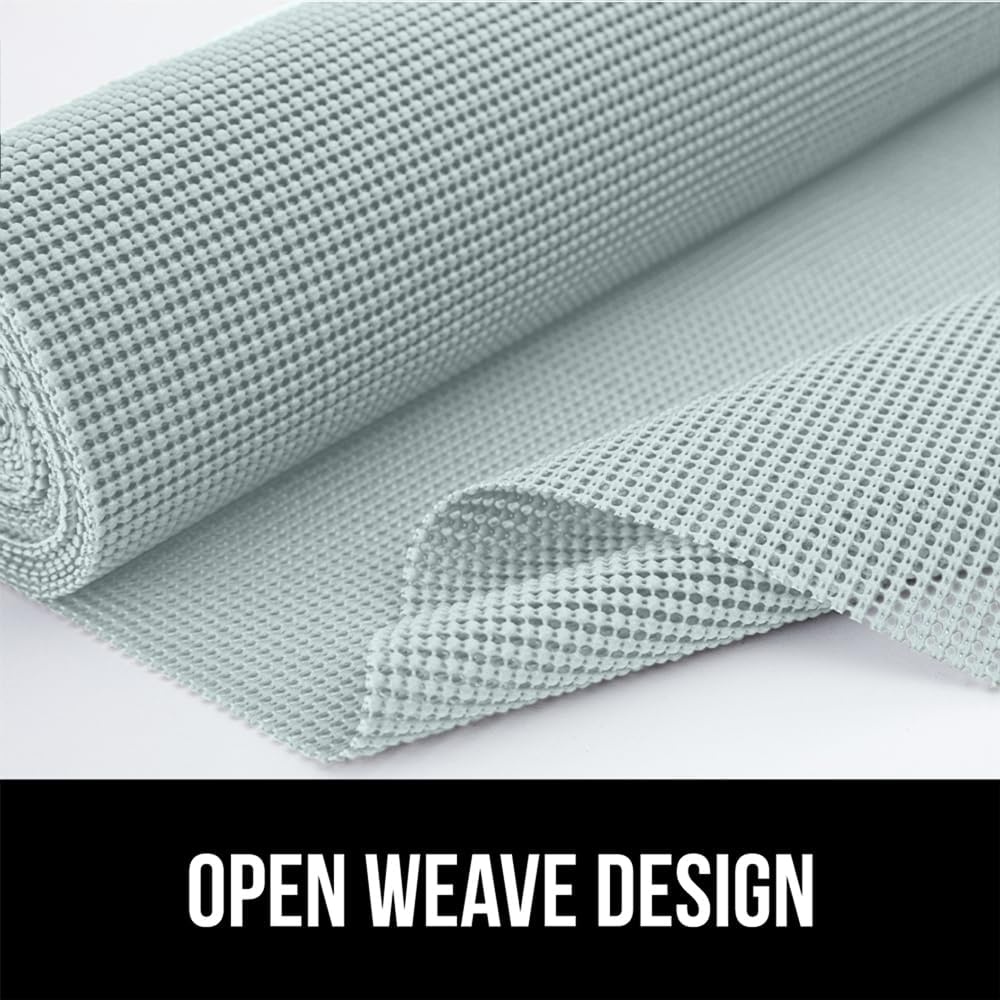 image:imageGORILLA GRIP powerGRIP Drawer Shelf and Cabinet Liner Thick Strong Hold NonAdhesive Liners Protect Kitchen Cabinets and Cupboard Bathroom Drawers Easy Install Breathable Mat 12 x10 BeigeSpa Blue