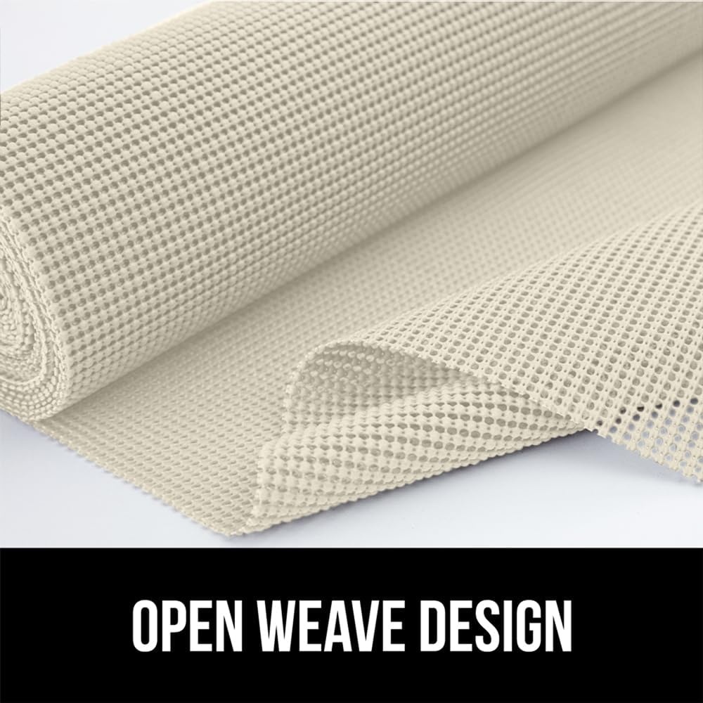 image:imageGORILLA GRIP powerGRIP Drawer Shelf and Cabinet Liner Thick Strong Hold NonAdhesive Liners Protect Kitchen Cabinets and Cupboard Bathroom Drawers Easy Install Breathable Mat 12 x10 BeigeCream
