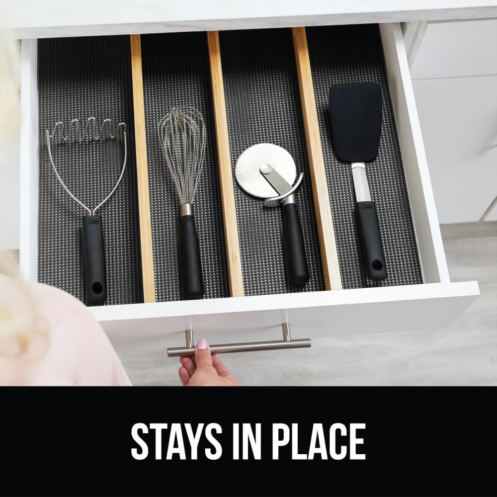 image:imageGORILLA GRIP powerGRIP Drawer Shelf and Cabinet Liner Thick Strong Hold NonAdhesive Liners Protect Kitchen Cabinets and Cupboard Bathroom Drawers Easy Install Breathable Mat 12 x10 BeigeCharcoal