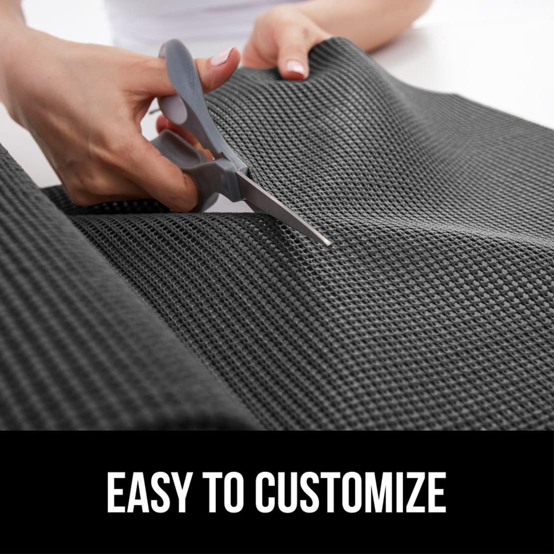 image:imageGORILLA GRIP powerGRIP Drawer Shelf and Cabinet Liner Thick Strong Hold NonAdhesive Liners Protect Kitchen Cabinets and Cupboard Bathroom Drawers Easy Install Breathable Mat 12 x10 BeigeCharcoal