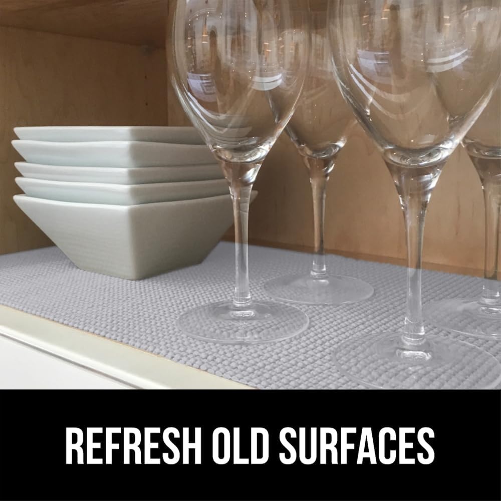 image:imageGORILLA GRIP powerGRIP Drawer Shelf and Cabinet Liner Thick Strong Hold NonAdhesive Liners Protect Kitchen Cabinets and Cupboard Bathroom Drawers Easy Install Breathable Mat 12 x10 BeigeLight Gray