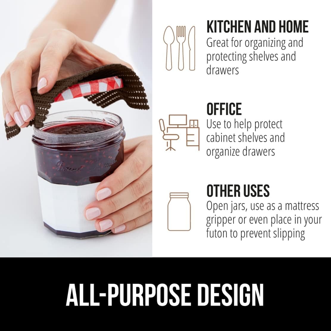 image:imageGORILLA GRIP powerGRIP Drawer Shelf and Cabinet Liner Thick Strong Hold NonAdhesive Liners Protect Kitchen Cabinets and Cupboard Bathroom Drawers Easy Install Breathable Mat 12 x10 BeigeChocolate