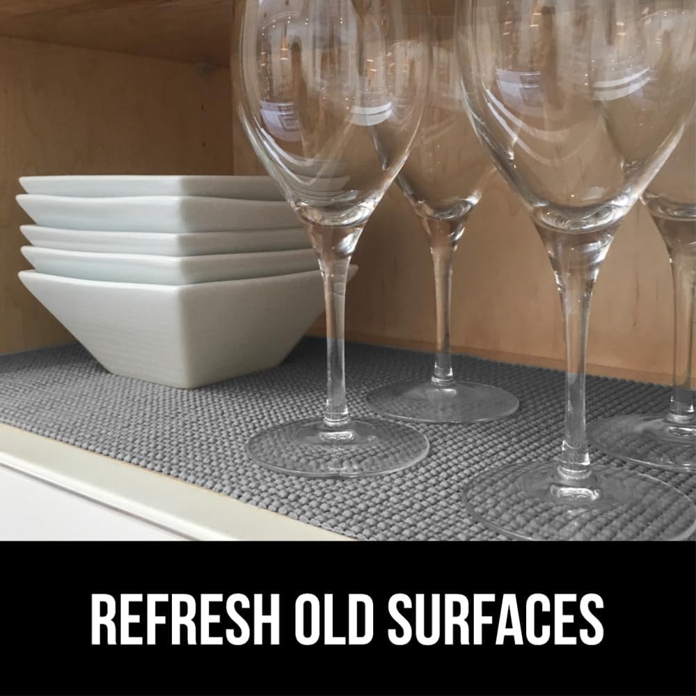 image:imageGORILLA GRIP powerGRIP Drawer Shelf and Cabinet Liner Thick Strong Hold NonAdhesive Liners Protect Kitchen Cabinets and Cupboard Bathroom Drawers Easy Install Breathable Mat 12 x10 BeigeGray