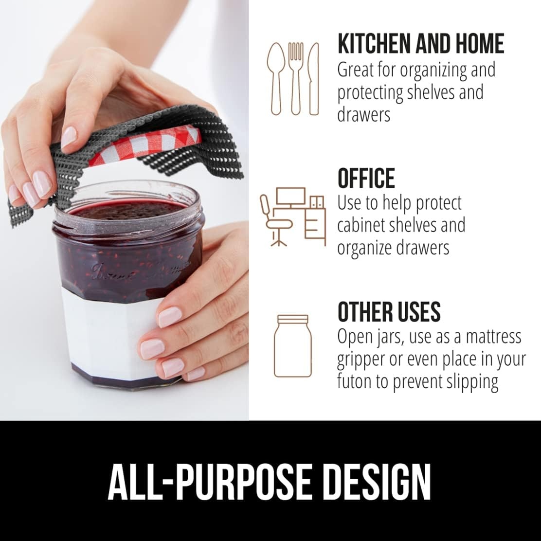 image:imageGORILLA GRIP powerGRIP Drawer Shelf and Cabinet Liner Thick Strong Hold NonAdhesive Liners Protect Kitchen Cabinets and Cupboard Bathroom Drawers Easy Install Breathable Mat 12 x10 BeigeCharcoal