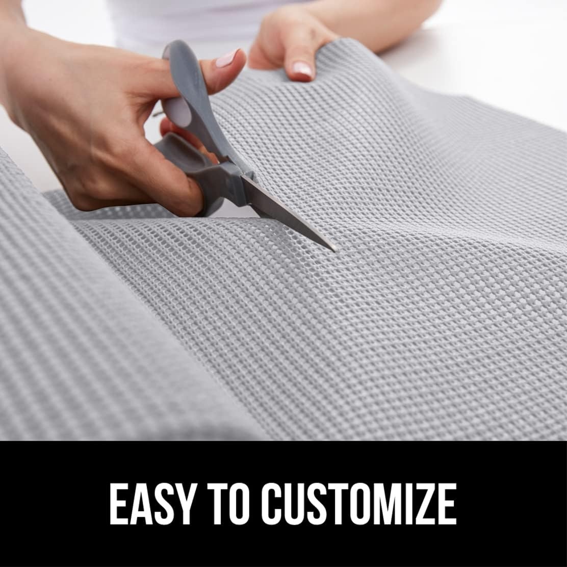 image:imageGORILLA GRIP powerGRIP Drawer Shelf and Cabinet Liner Thick Strong Hold NonAdhesive Liners Protect Kitchen Cabinets and Cupboard Bathroom Drawers Easy Install Breathable Mat 12 x10 BeigeLight Gray