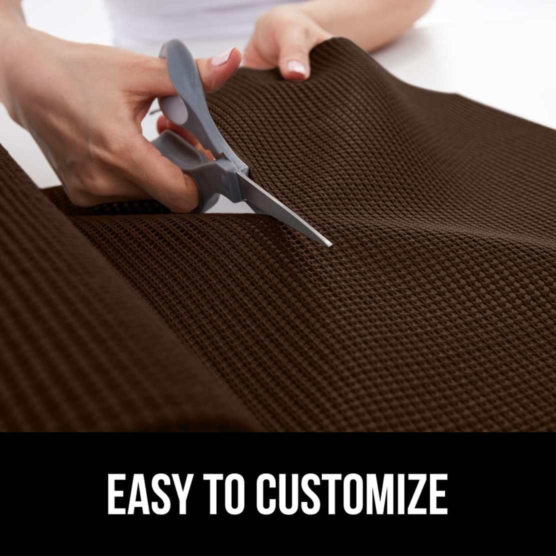 image:imageGORILLA GRIP powerGRIP Drawer Shelf and Cabinet Liner Thick Strong Hold NonAdhesive Liners Protect Kitchen Cabinets and Cupboard Bathroom Drawers Easy Install Breathable Mat 12 x10 BeigeChocolate