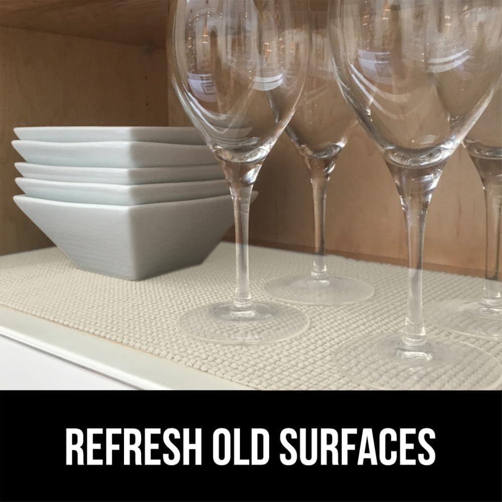 image:imageGORILLA GRIP powerGRIP Drawer Shelf and Cabinet Liner Thick Strong Hold NonAdhesive Liners Protect Kitchen Cabinets and Cupboard Bathroom Drawers Easy Install Breathable Mat 12 x10 BeigeCream