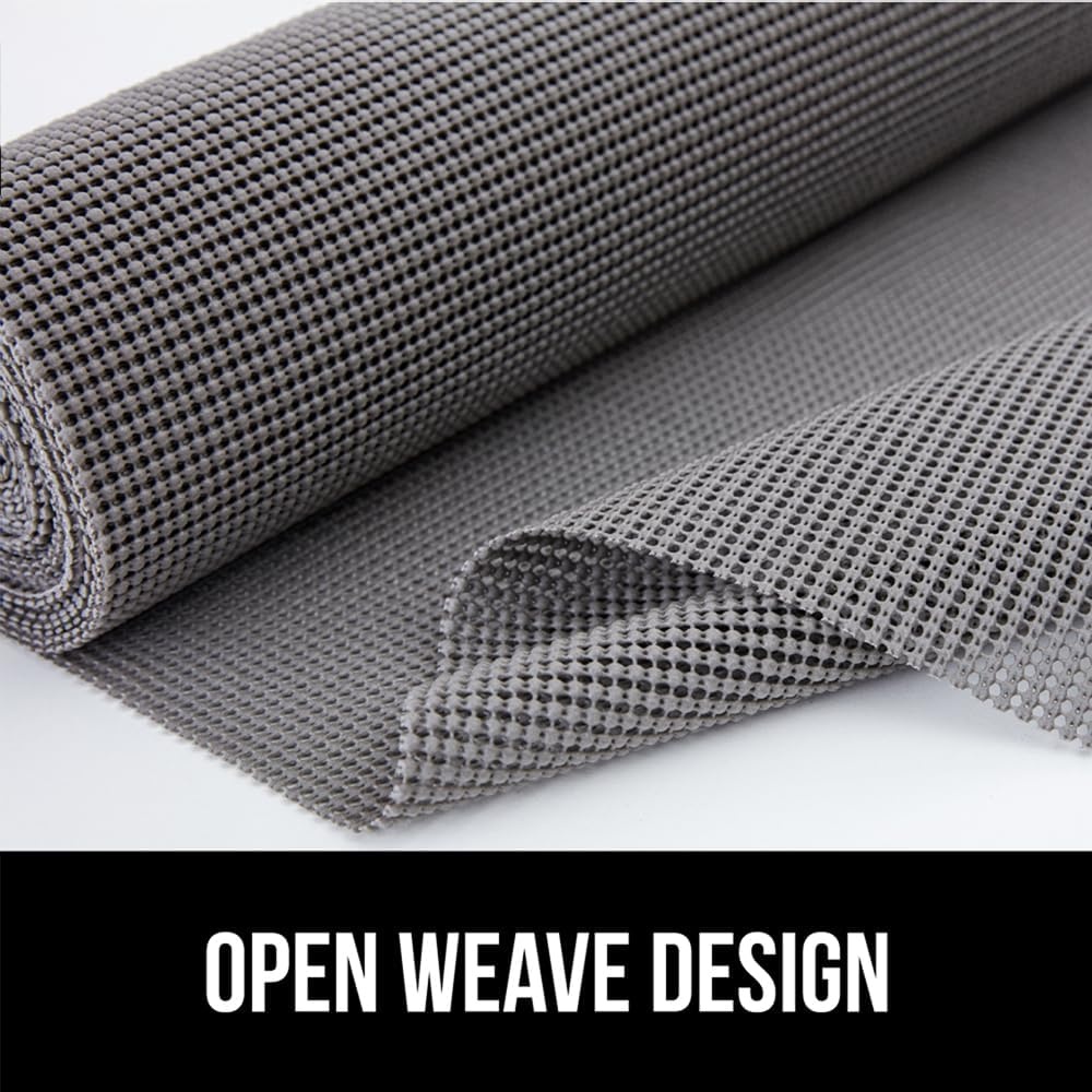 image:imageGORILLA GRIP powerGRIP Drawer Shelf and Cabinet Liner Thick Strong Hold NonAdhesive Liners Protect Kitchen Cabinets and Cupboard Bathroom Drawers Easy Install Breathable Mat 12 x10 BeigeGray