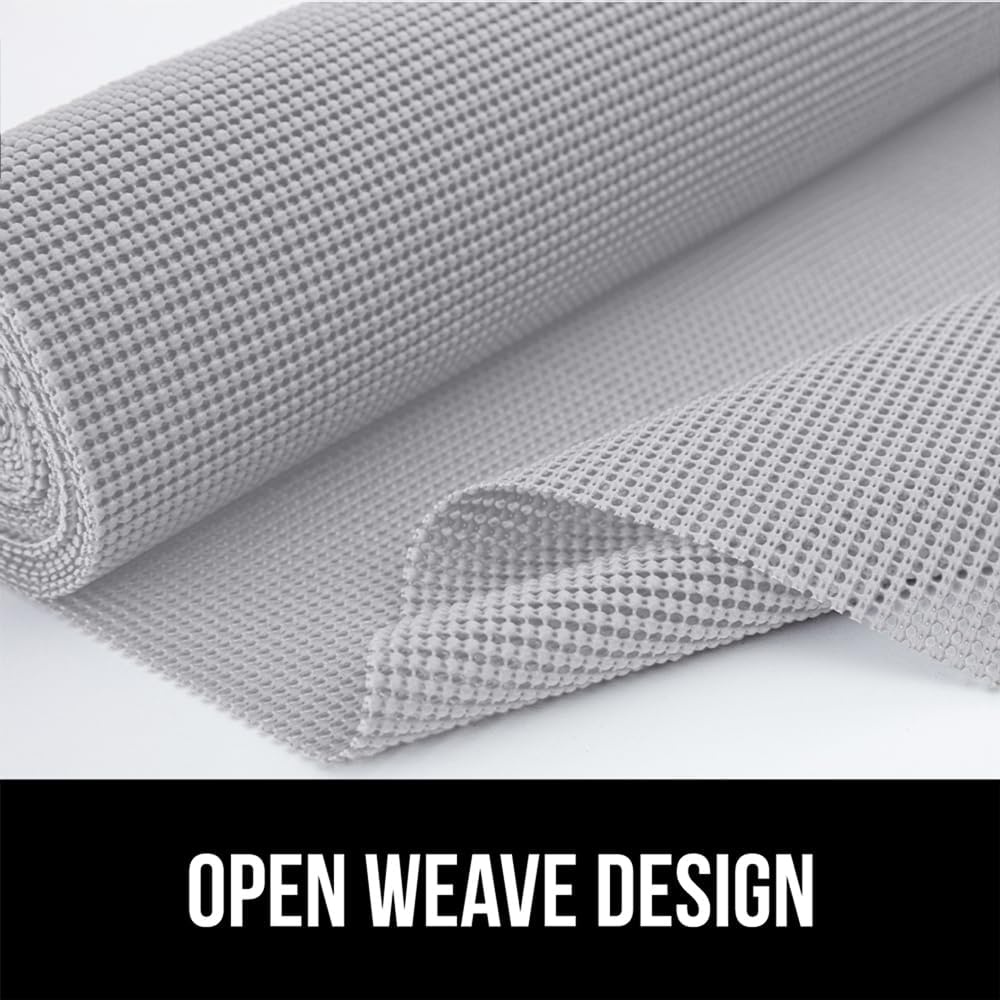 image:imageGORILLA GRIP powerGRIP Drawer Shelf and Cabinet Liner Thick Strong Hold NonAdhesive Liners Protect Kitchen Cabinets and Cupboard Bathroom Drawers Easy Install Breathable Mat 12 x10 BeigeLight Gray