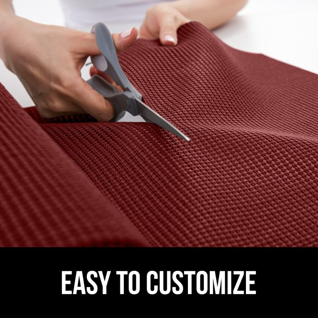 image:imageGORILLA GRIP powerGRIP Drawer Shelf and Cabinet Liner Thick Strong Hold NonAdhesive Liners Protect Kitchen Cabinets and Cupboard Bathroom Drawers Easy Install Breathable Mat 12 x10 BeigeRed
