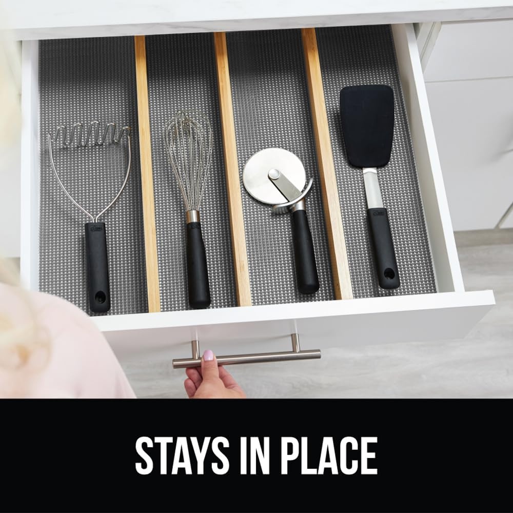 image:imageGORILLA GRIP powerGRIP Drawer Shelf and Cabinet Liner Thick Strong Hold NonAdhesive Liners Protect Kitchen Cabinets and Cupboard Bathroom Drawers Easy Install Breathable Mat 12 x10 BeigeGray