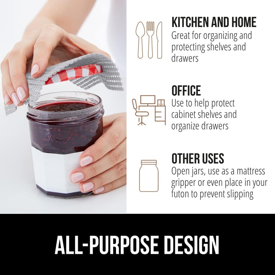 image:imageGORILLA GRIP powerGRIP Drawer Shelf and Cabinet Liner Thick Strong Hold NonAdhesive Liners Protect Kitchen Cabinets and Cupboard Bathroom Drawers Easy Install Breathable Mat 12 x10 BeigeLight Gray