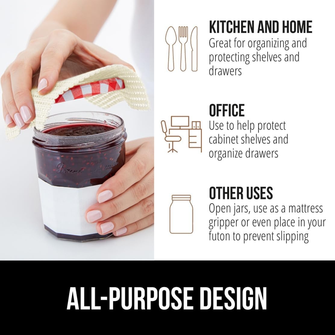 image:imageGORILLA GRIP powerGRIP Drawer Shelf and Cabinet Liner Thick Strong Hold NonAdhesive Liners Protect Kitchen Cabinets and Cupboard Bathroom Drawers Easy Install Breathable Mat 12 x10 BeigeSnow White
