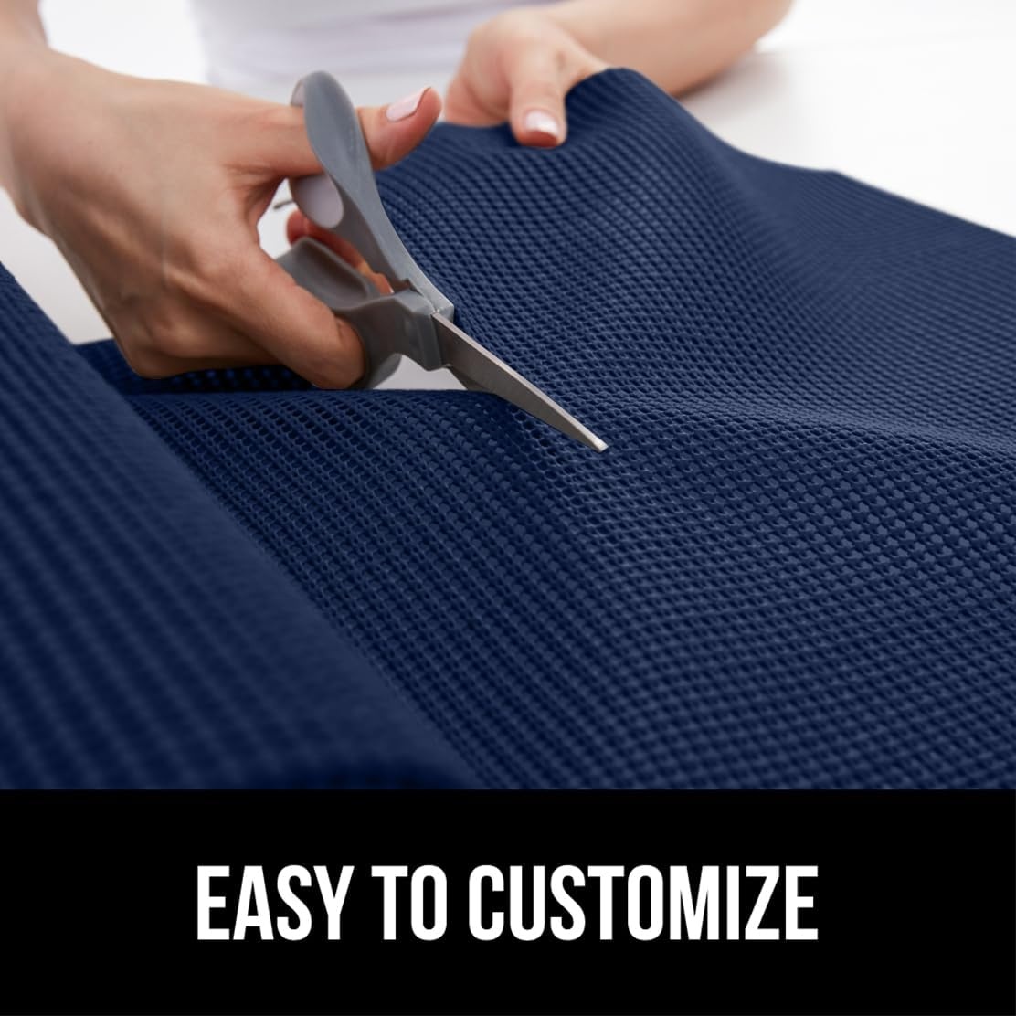image:imageGORILLA GRIP powerGRIP Drawer Shelf and Cabinet Liner Thick Strong Hold NonAdhesive Liners Protect Kitchen Cabinets and Cupboard Bathroom Drawers Easy Install Breathable Mat 12 x10 BeigeNavy