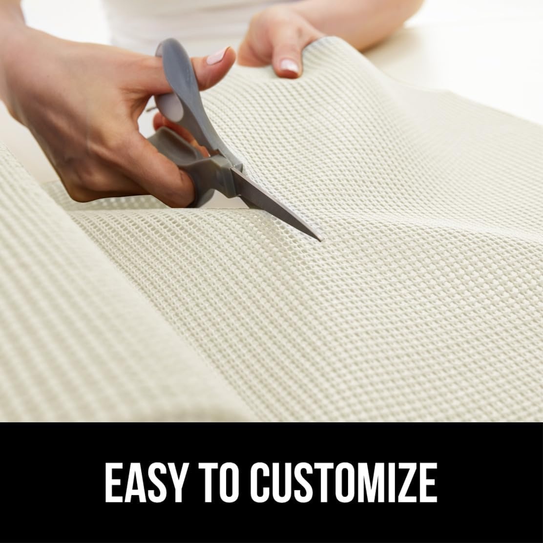 image:imageGORILLA GRIP powerGRIP Drawer Shelf and Cabinet Liner Thick Strong Hold NonAdhesive Liners Protect Kitchen Cabinets and Cupboard Bathroom Drawers Easy Install Breathable Mat 12 x10 BeigeSnow White