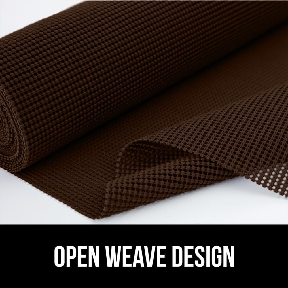 image:imageGORILLA GRIP powerGRIP Drawer Shelf and Cabinet Liner Thick Strong Hold NonAdhesive Liners Protect Kitchen Cabinets and Cupboard Bathroom Drawers Easy Install Breathable Mat 12 x10 BeigeChocolate