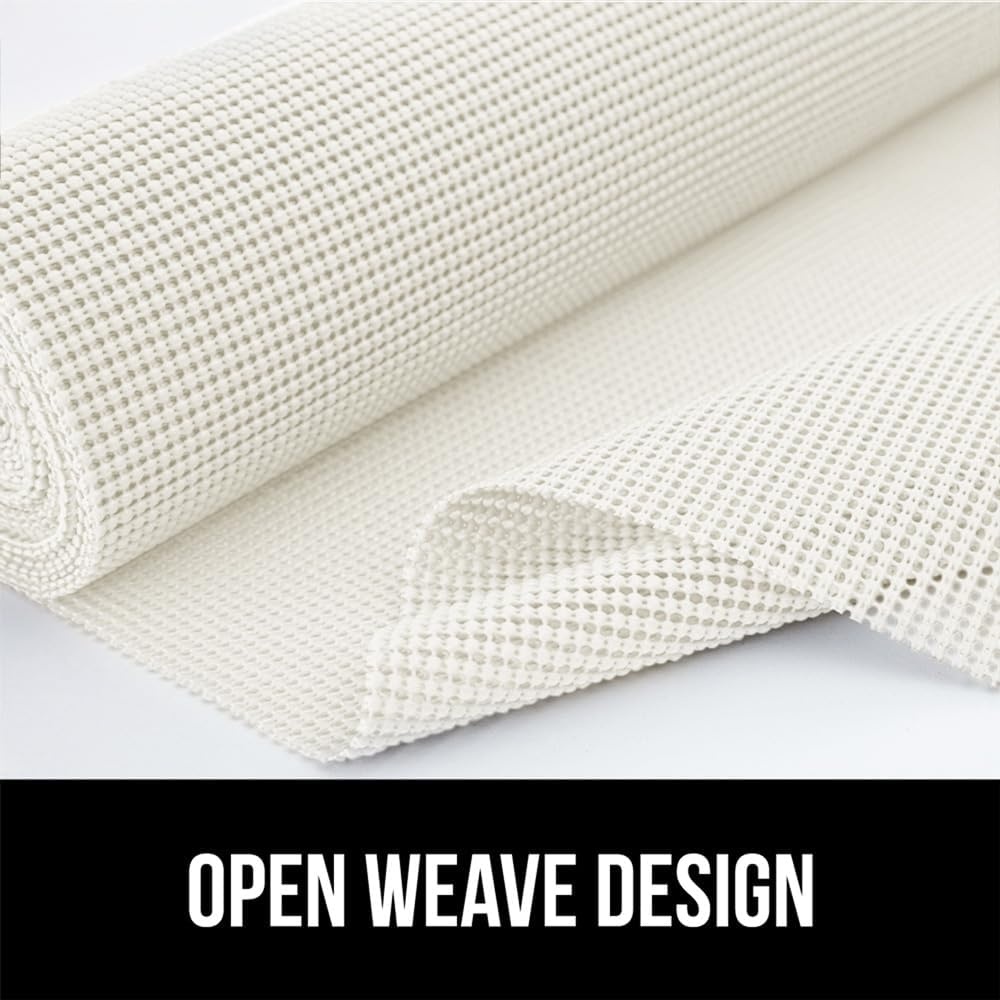 image:imageGORILLA GRIP powerGRIP Drawer Shelf and Cabinet Liner Thick Strong Hold NonAdhesive Liners Protect Kitchen Cabinets and Cupboard Bathroom Drawers Easy Install Breathable Mat 12 x10 BeigeSnow White