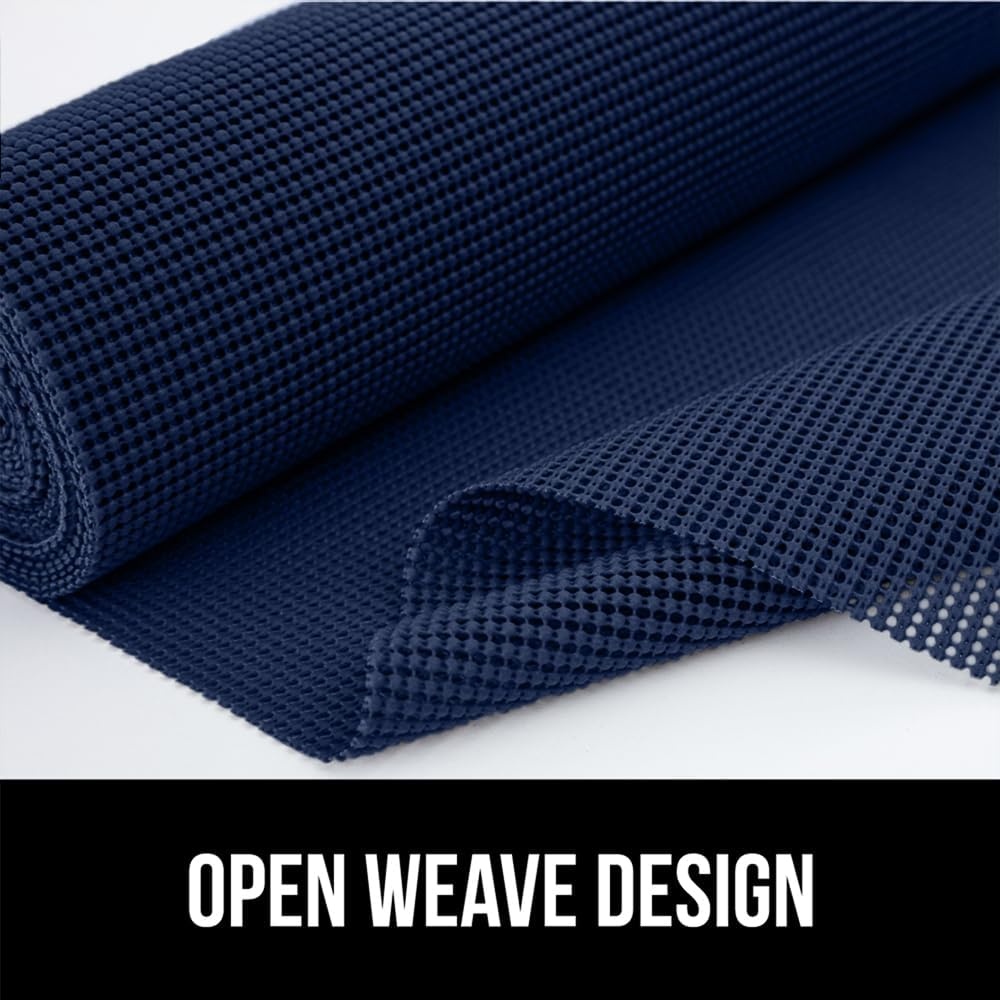 image:imageGORILLA GRIP powerGRIP Drawer Shelf and Cabinet Liner Thick Strong Hold NonAdhesive Liners Protect Kitchen Cabinets and Cupboard Bathroom Drawers Easy Install Breathable Mat 12 x10 BeigeNavy