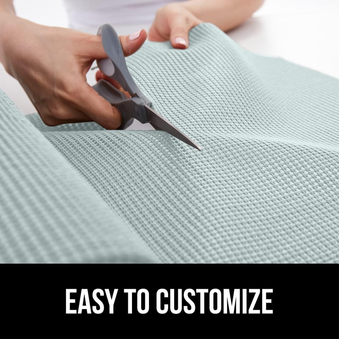 image:imageGORILLA GRIP powerGRIP Drawer Shelf and Cabinet Liner Thick Strong Hold NonAdhesive Liners Protect Kitchen Cabinets and Cupboard Bathroom Drawers Easy Install Breathable Mat 12 x10 BeigeSpa Blue
