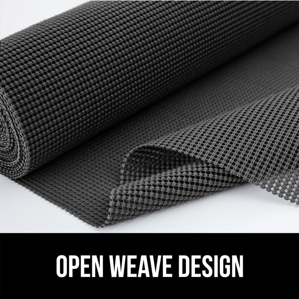 image:imageGORILLA GRIP powerGRIP Drawer Shelf and Cabinet Liner Thick Strong Hold NonAdhesive Liners Protect Kitchen Cabinets and Cupboard Bathroom Drawers Easy Install Breathable Mat 12 x10 BeigeCharcoal