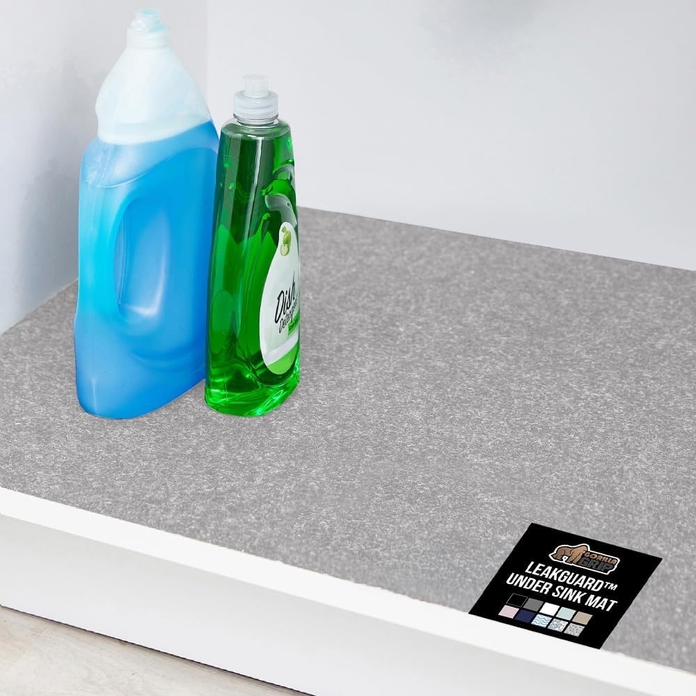 image:imageGORILLA GRIP LeakGuard NonAdhesive Under Sink Mat for Kitchen Cabinet Waterproof Quick Dry Shelf Liner Durable Absorbent Felt Mats for Bathroom Sinks Cabinets Dresser Easy to Trim 24x30 CharcoalLight Gray