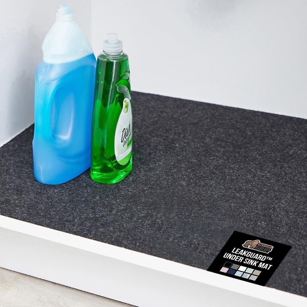 image:imageGORILLA GRIP LeakGuard NonAdhesive Under Sink Mat for Kitchen Cabinet Waterproof Quick Dry Shelf Liner Durable Absorbent Felt Mats for Bathroom Sinks Cabinets Dresser Easy to Trim 24x30 CharcoalCharcoal