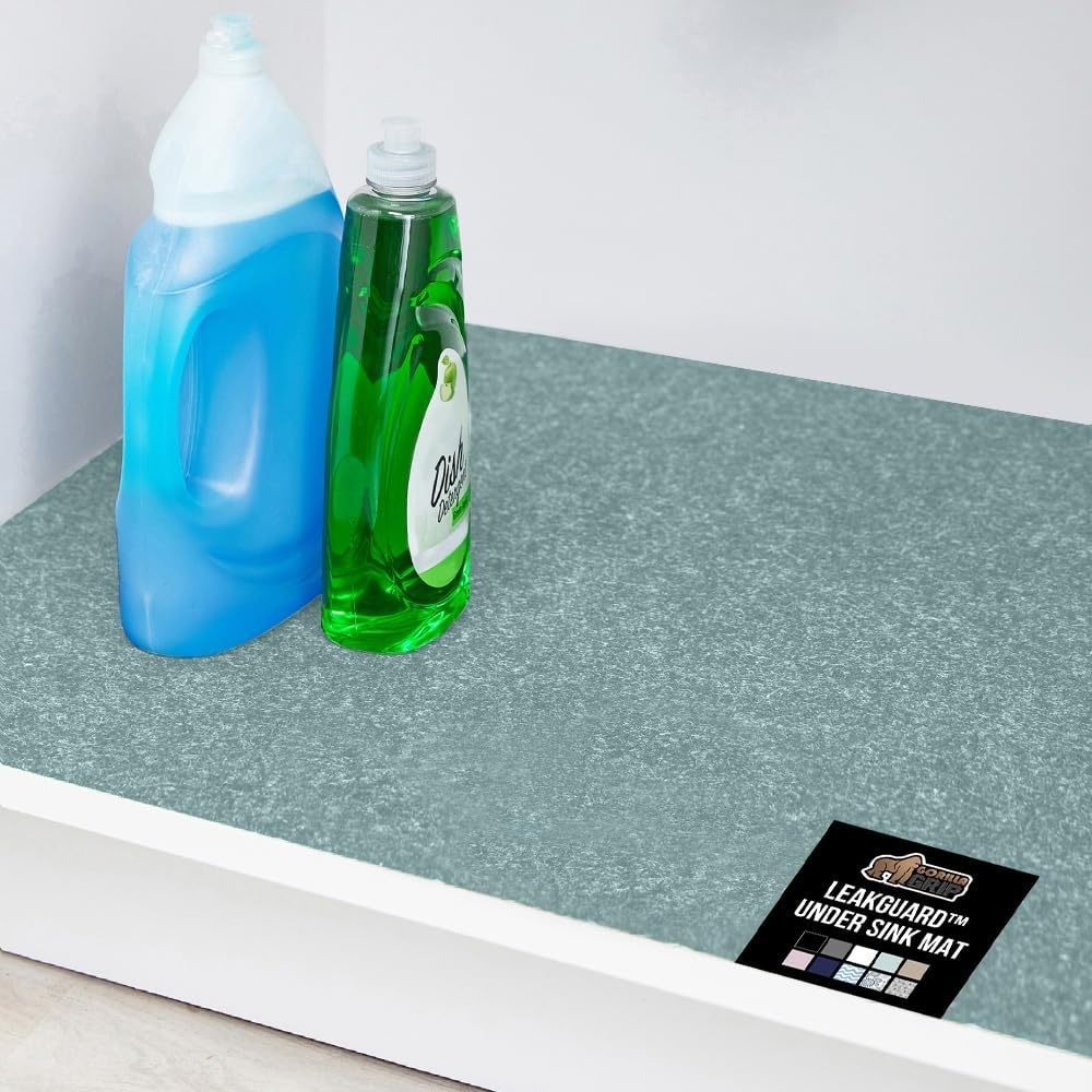 image:imageGORILLA GRIP LeakGuard NonAdhesive Under Sink Mat for Kitchen Cabinet Waterproof Quick Dry Shelf Liner Durable Absorbent Felt Mats for Bathroom Sinks Cabinets Dresser Easy to Trim 24x30 CharcoalSpa Blue