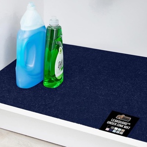 image:imageGORILLA GRIP LeakGuard NonAdhesive Under Sink Mat for Kitchen Cabinet Waterproof Quick Dry Shelf Liner Durable Absorbent Felt Mats for Bathroom Sinks Cabinets Dresser Easy to Trim 24x30 CharcoalNavy