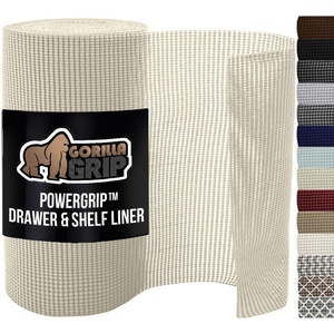 image:imageGORILLA GRIP powerGRIP Drawer Shelf and Cabinet Liner Thick Strong Hold NonAdhesive Liners Protect Kitchen Cabinets and Cupboard Bathroom Drawers Easy Install Breathable Mat 12 x10 BeigeCream