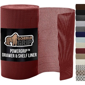 image:imageGORILLA GRIP powerGRIP Drawer Shelf and Cabinet Liner Thick Strong Hold NonAdhesive Liners Protect Kitchen Cabinets and Cupboard Bathroom Drawers Easy Install Breathable Mat 12 x10 BeigeRed