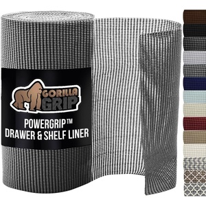 image:imageGORILLA GRIP powerGRIP Drawer Shelf and Cabinet Liner Thick Strong Hold NonAdhesive Liners Protect Kitchen Cabinets and Cupboard Bathroom Drawers Easy Install Breathable Mat 12 x10 BeigeGray